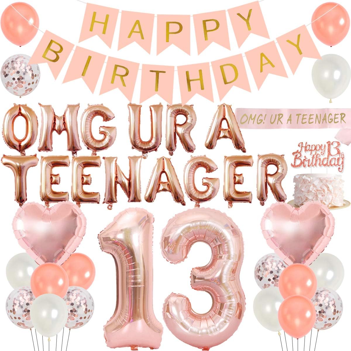 Party Banner Gold - 13th Birthday Party Decorations for Girls