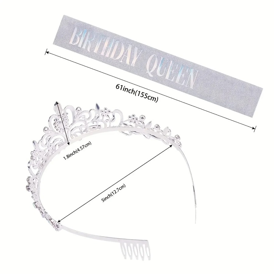 2pcs/Set Bling Rhinestone Crys - đánh giá và giá Birthday Sash Glitter