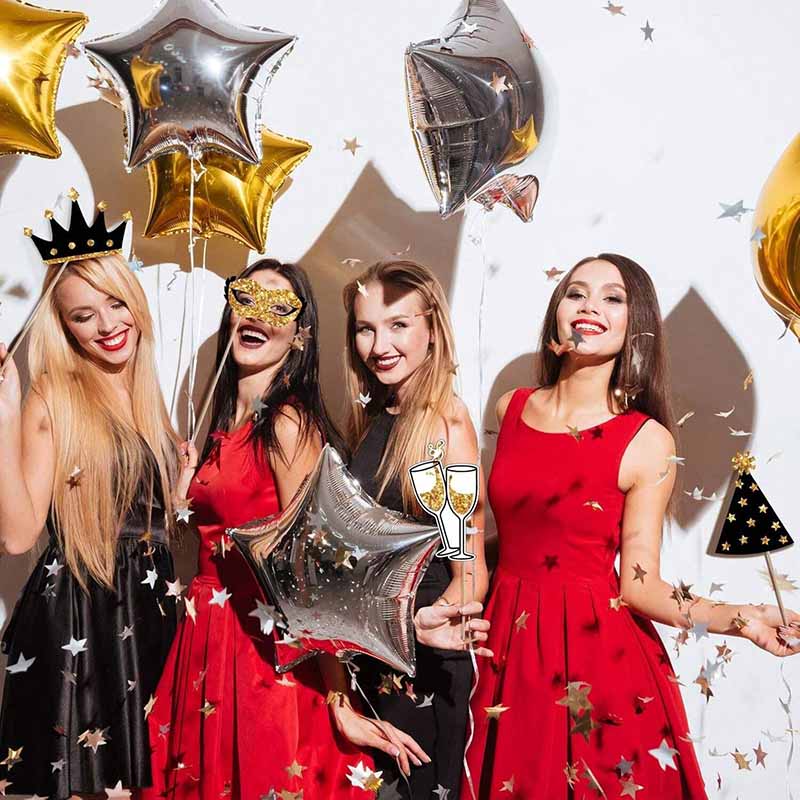 23Pcs Black Golden Paper Party - đánh giá và giá Photo Booth Frame