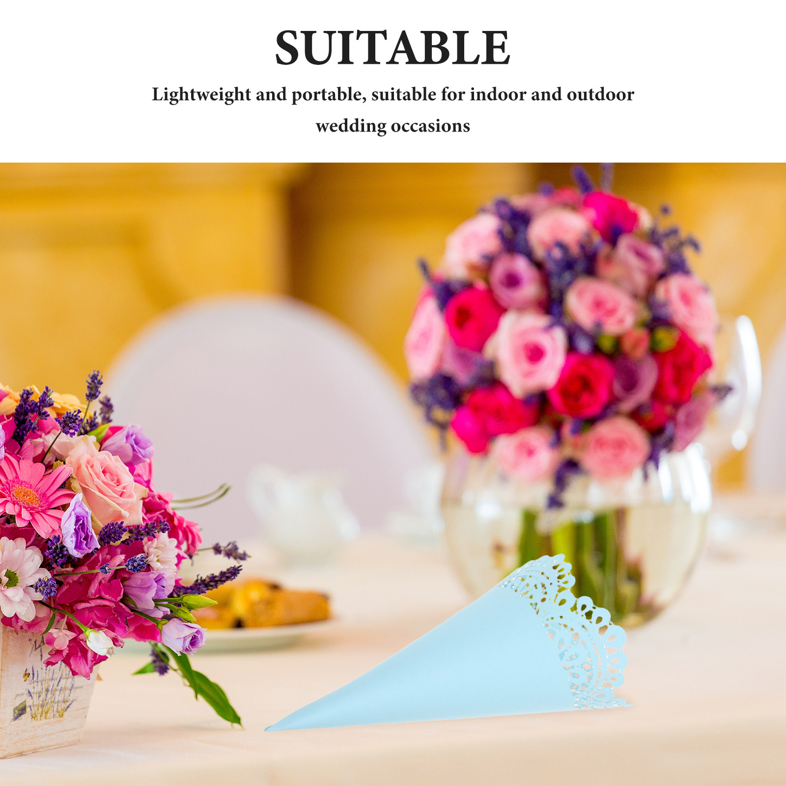 50pcs Wedding Confetti Cones H - đánh giá và giá Papercraft Supply Confetti