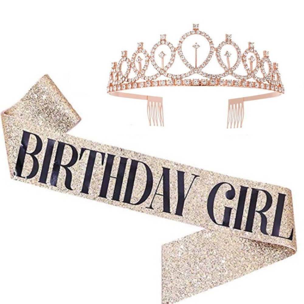 2Pcs/Set New Glitter Birthday  - đánh giá và giá Birthday Sash Glitter