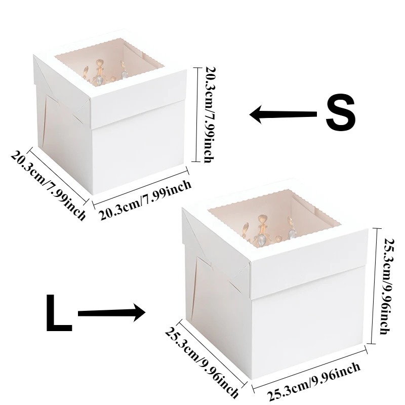 5/10PCS White Square Cake Boxe - đánh giá và giá Event Party Box