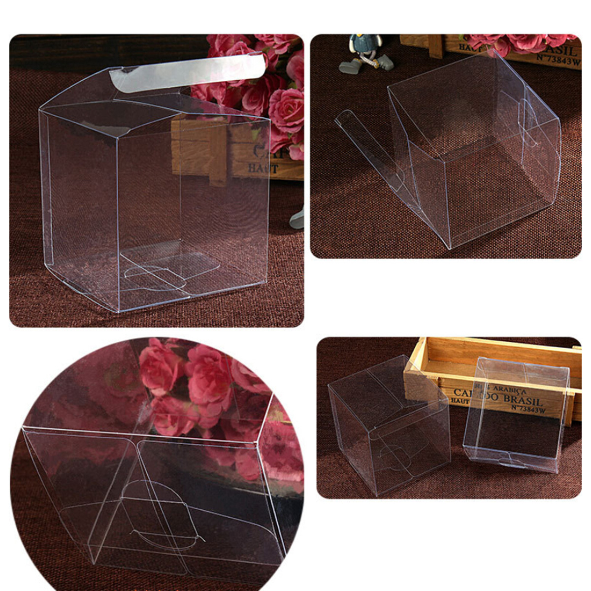 50pcs Clear PVC Plastic Boxes  - đánh giá và giá Event Party Box