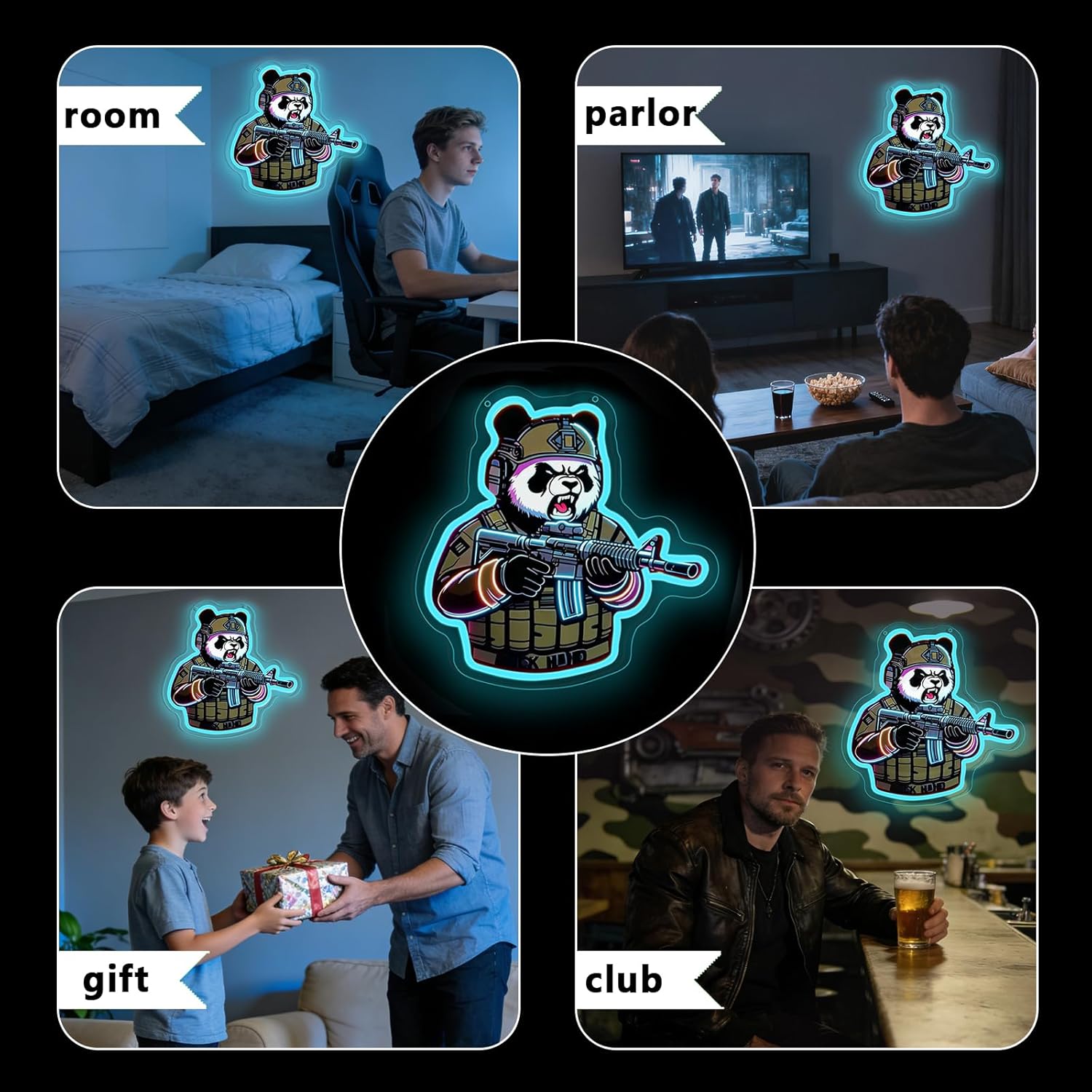 Tactical Panda Neon Sign USB P - đánh giá và giá Neon Sign Party